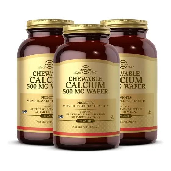 Suplemento Solgar De Calcio Masticable, 500 Mg, 120 Obleas, 