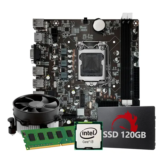 Kit Upgrade Intel Core I3 2ª Geração, 4gb Ram, Ssd 120gb