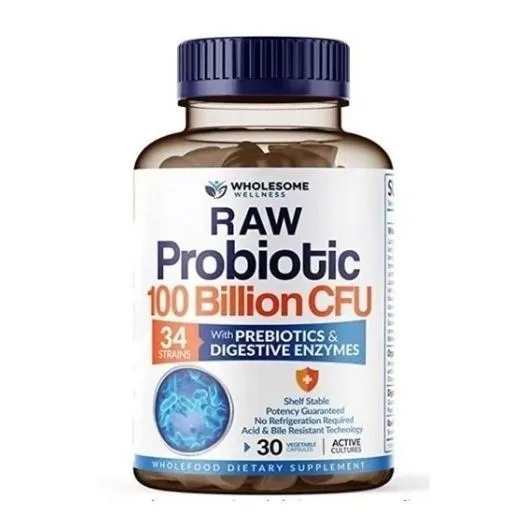 Probioticos + Enzimas + Prebioticos Veganos 34 Cepas 100 Bil Sabor S/N