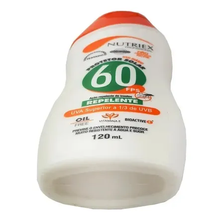 Protetor Solar Fps 60 Com Repelente Bisnaga 120ml Nutriex