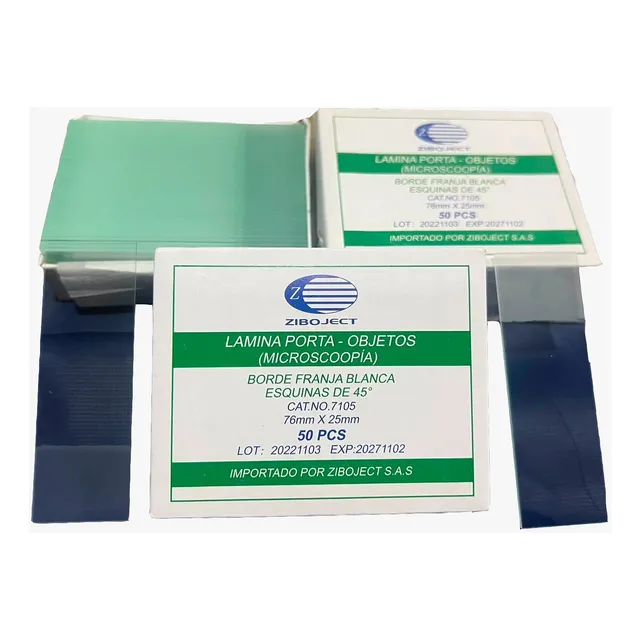 Lamina Portaobjeto 76x25mm Ref.7105 Cj X 50 (franja Mate) 
