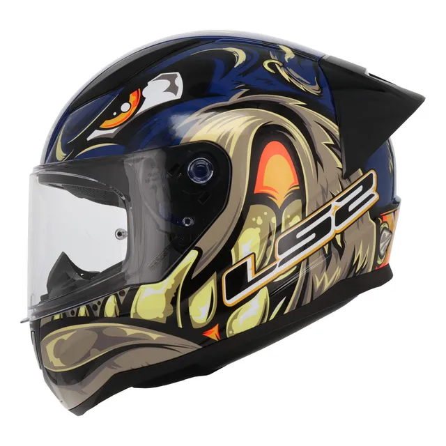 Casco Moto Integral Ls2 Rapid Ff353 Negro/azul Brillante Exclusivo Edicion Limitada Spox Sólido Talla S 55 - 56 Cm