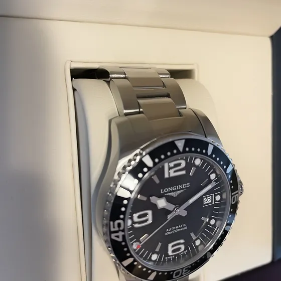 Reloj Longines Hydroconquest Autómatico 39mm Plateado Plateado Negro