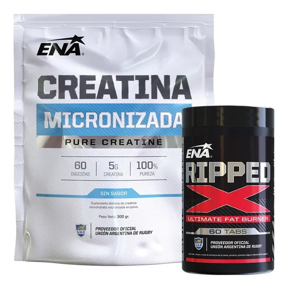 Pak Creatina Ripped Burn Ena Fuerza Rápido Quemador De Grasa