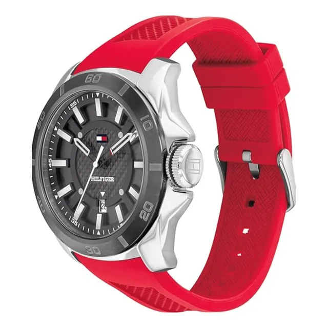 Reloj Tpmmy Hilfiger Para Hombre Color Rojo