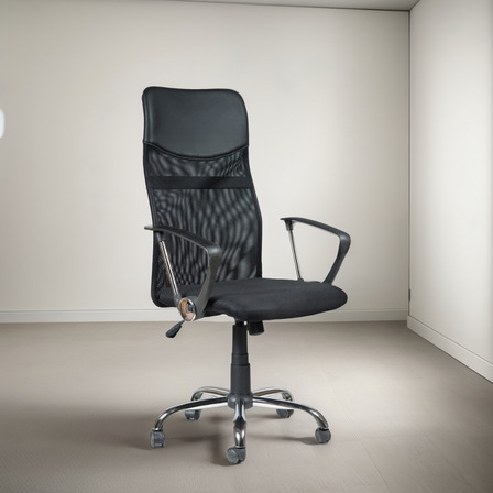 Silla De Escritorio Green Deco Mesh Alta Con Tapizado Negro Silla De Escritorio Green Deco Mesh Alta Con Tapizado Negro