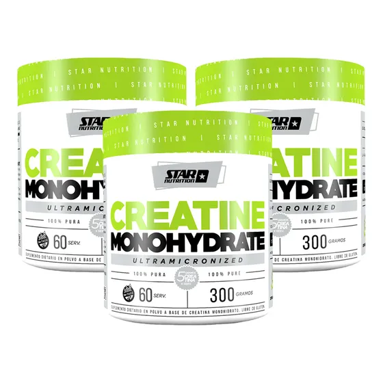 Combo Star Nutrition Creatina Monohydrate 300 G  X 3 Und
