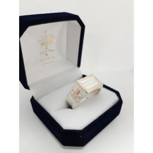 Anillo Sello Iniciales Plata Y Oro Dama- Joven - Caballero L