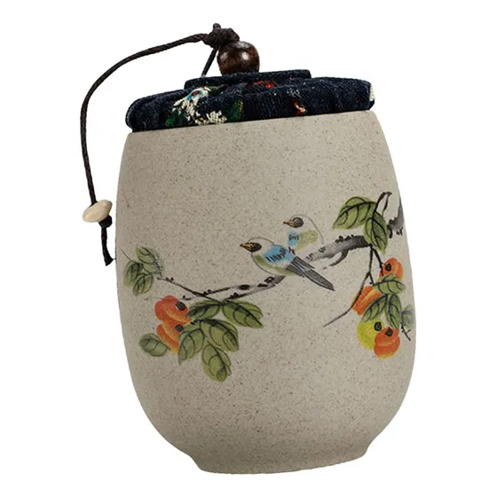 Lata De Chá Solta De Porcelana, Vintage, Caqui