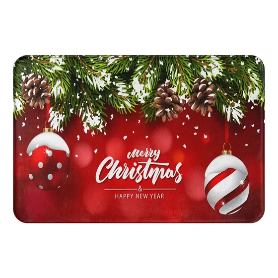 Alfombra Baño Para Bola Navidad Rama Abeto Espuma Suave 15.7