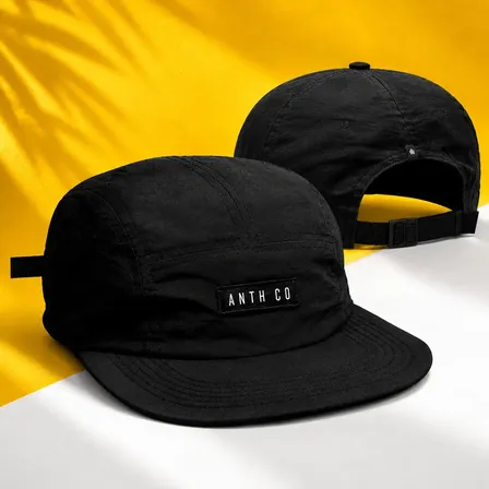 Boné Anth Co Aba Reta Water Five Panel Strapback Impermeavel Preto Único