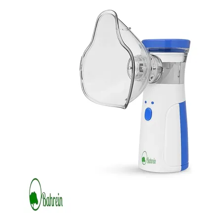 Inalador Nebulizador Portátil Bahrein Usb Pilha Cor Azul Silencioso Aparelho Inalação Compacto Mesh Bivolt Nebulizador... 127/220v