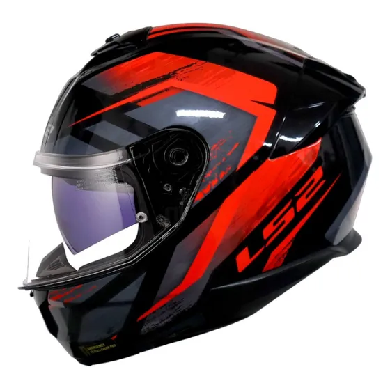 Casco Moto Ls2 Ff808 Fury Rojo Negro Brillo
