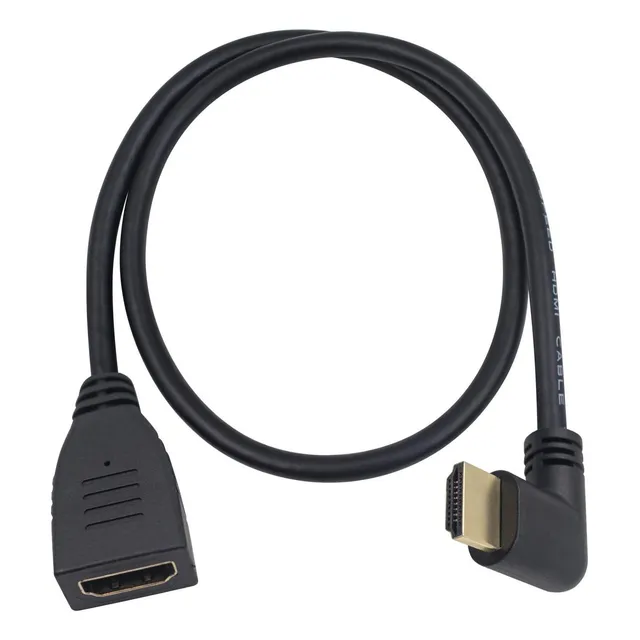 Poyiccot Cable De Extensión Hdmi 2.0 De 90 Grados, 2 Pies 60