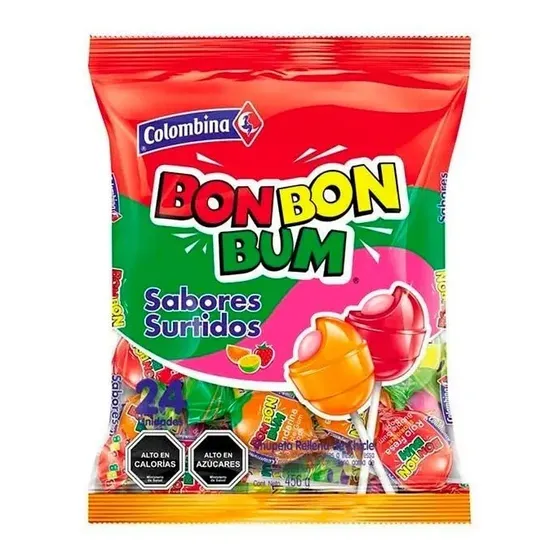 Chupete Bon Bon Bum Colombina de Sabores Surtidos para Fiestas | Cuotas sin interés
