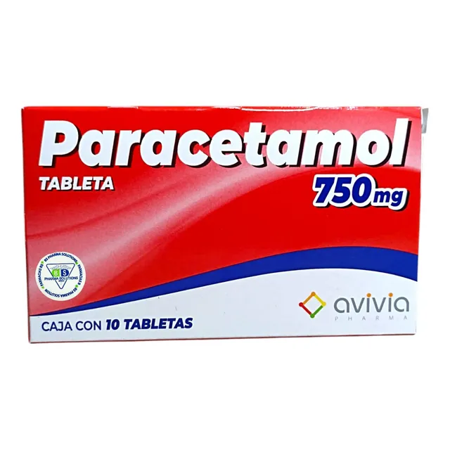 Paracetamol 750mg C/10 Tabletas Avivia