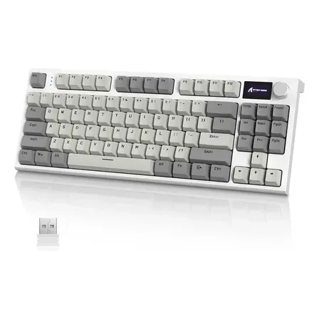 Attack Shark K86 Mecânico 75% 3 Modos Eixo Baleia Azul Cinza Inglês Us