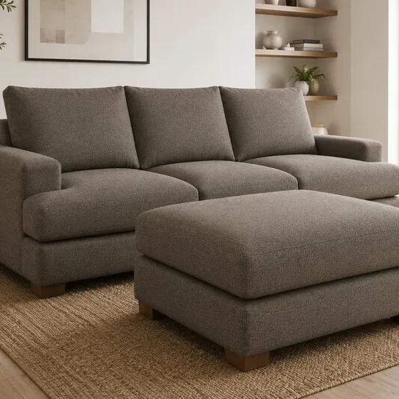 Sillón Martillo 3 Cuerpos 200x160x90 Puff Tela Lino O Pana