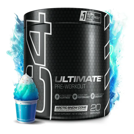 C4 Ultimate Super Potente Y Concentrado 20 Serv. Sabor Arctic Snow Cone