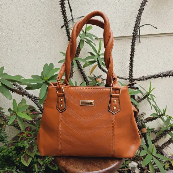 Bolsa Feminina Transversal Ombro Médio 2 Divisórias Em Zíper