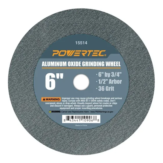 Powertec Rueda Abrasiva Oxido Aluminio Grano 36 6 ¾ Eje