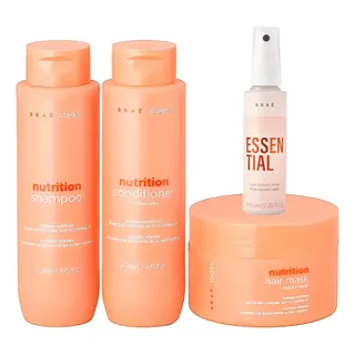 Kit Braé Stages Nutrition Shampoo,cond,másc + Essential 60ml
