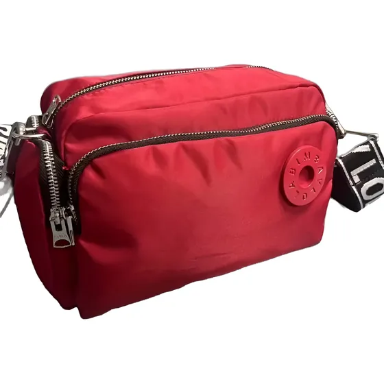 Bandolera Bimba Y Lola Roja Lisa Níquel Negra