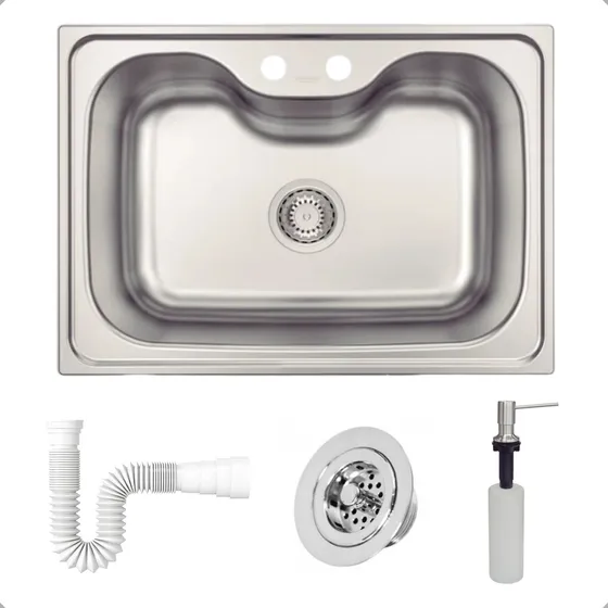 Kit Cuba Tramontina Inox Morgana 60 Fx + Dispenser + Sif+vál Cor Cinza