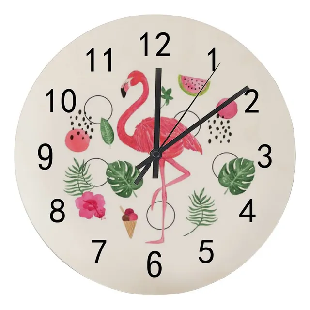 Antaso Reloj Pared Numero S Madera Redonda 12  Diseño Hoja