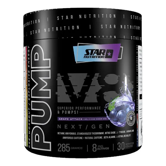 Pre Entreno Pump V8 Star Nutrition X 285 Gr - Grape Attack