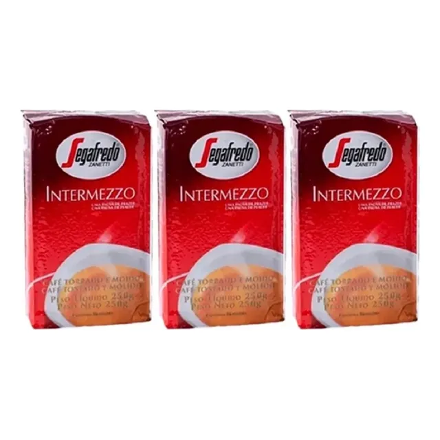 Pack X 3 Café Tostado Molido Segafredo Intermezzo 250 Gr