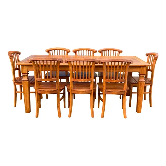 Mesa Com 8 Cadeiras Leque Madeira Maciça Promoção