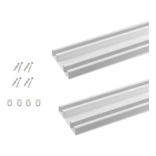 Trilho Suíço Duplo Maxi 3,0mts Alumínio Branco Teto/sanca Trilho Suíço Duplo Maxi 3,0mts Alumínio Branco Teto/sanca