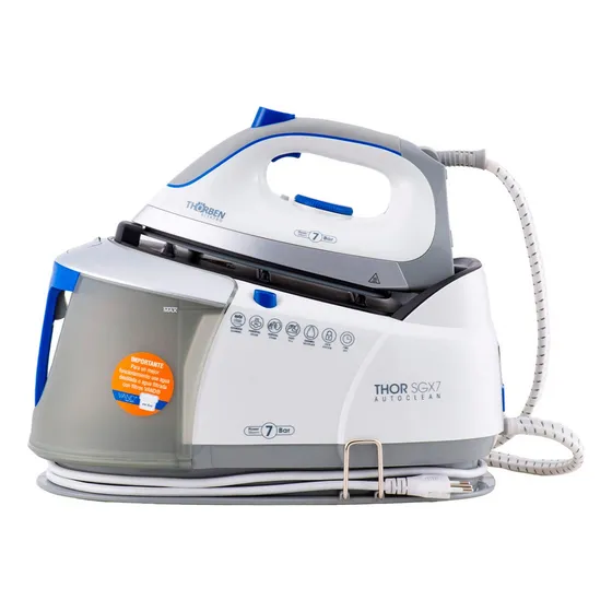 Plancha Con Centro De Planchado Sgx7 Autoclean Marca Thorben Color Azul