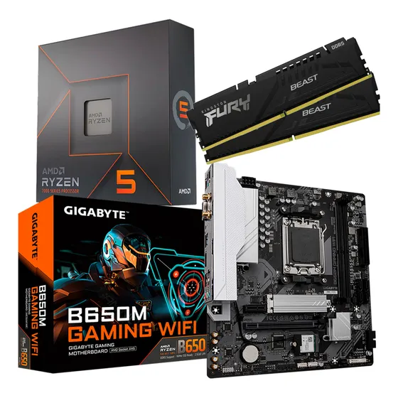 Kit Amd Ryzen 5 7600x  + Gigabyte B650m Gaming Wifi + 16gb