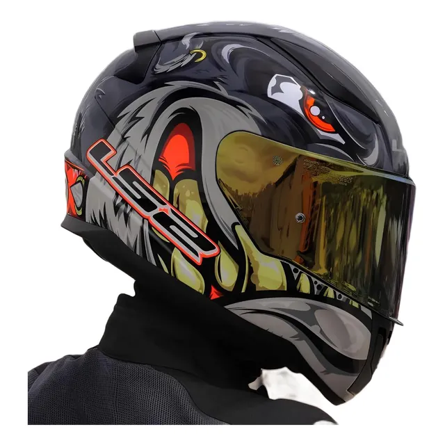 Capacete Ls2 Ff353 Rapid Spox Olhos Raiva Cachorro Louco