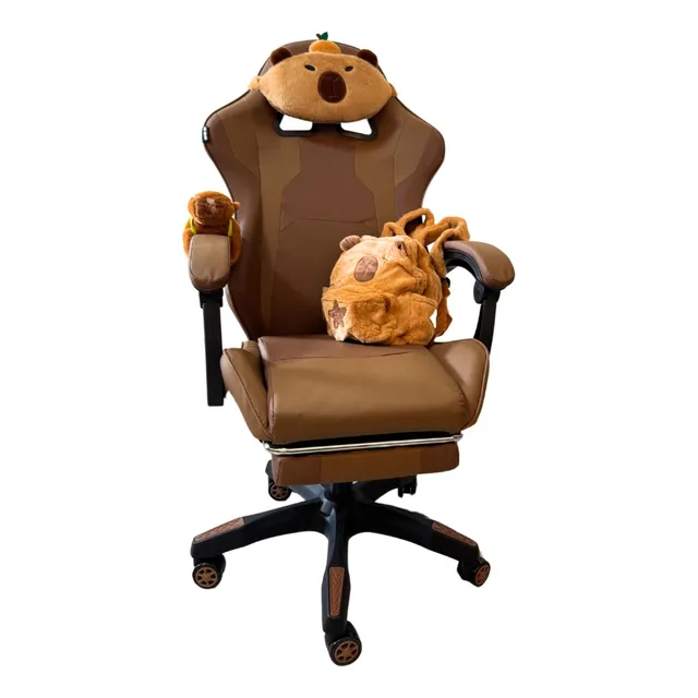 Silla Gamer Reclinable De Capibara Ergonomica, Vinipiel Café Vinipiel