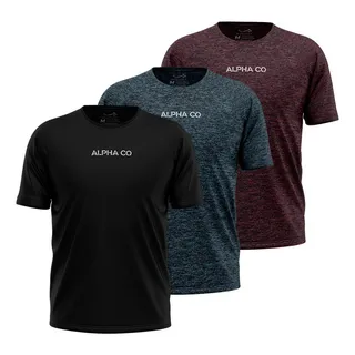 Kit 3 Camisetas Dry Alpha Co Masculina Kit 3 Camisetas Dry Alpha Co Masculina