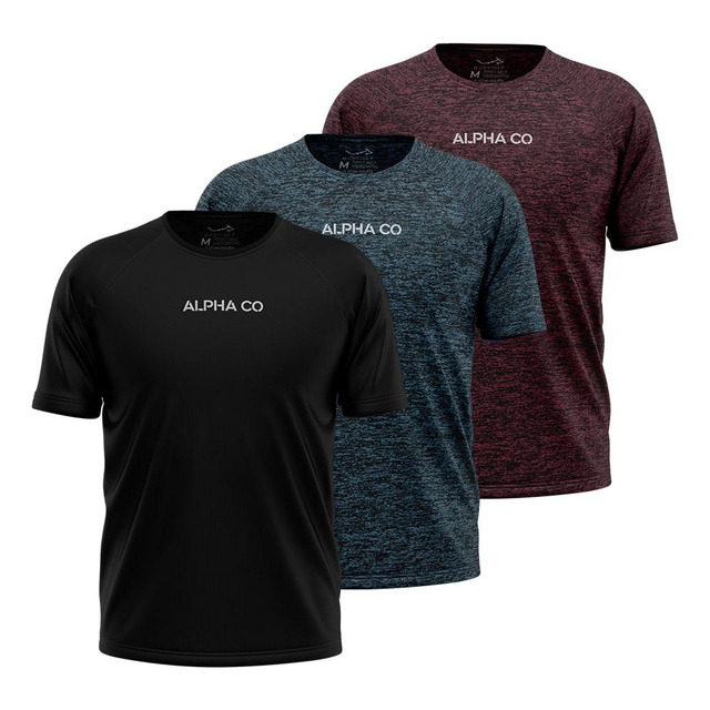Kit 3 Camisetas Dry Alpha Co Masculina Kit 3 Camisetas Dry Alpha Co Masculina