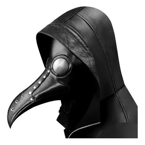 Máscara médica de Black Death con remaches para Halloween Color Negro