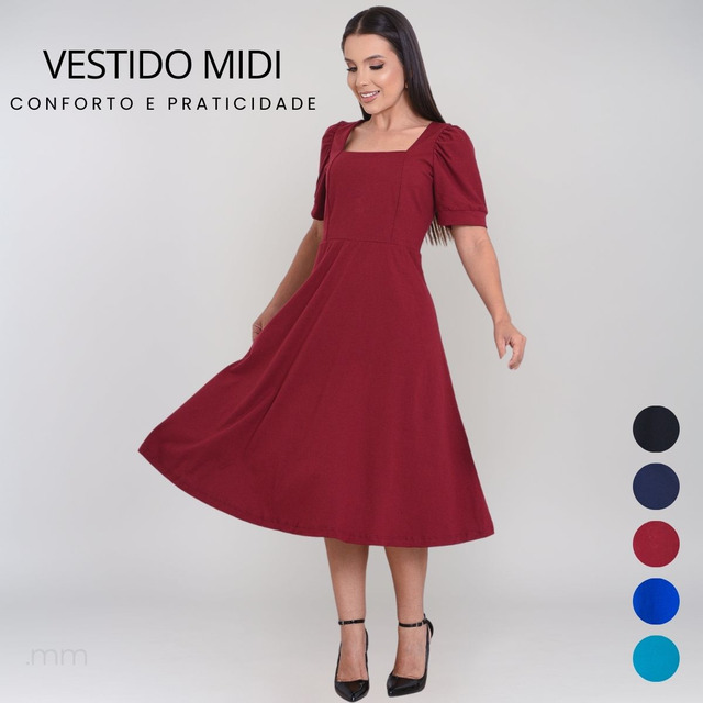 Vestido Feminino Rodado Moda Evangêlica Ccb Casual Conforto Vestido Feminino Rodado Moda Evangêlica Ccb Casual Conforto