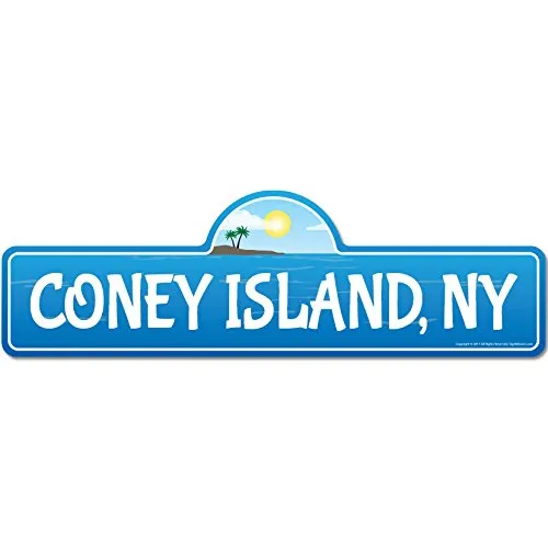 Coney Island Ny York Playa Placa Calle Surfer Ocean Lover