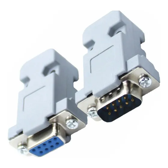10 Peça - Conector Db9 Fêmea/macho+ Capa Cinza Kit Curto 