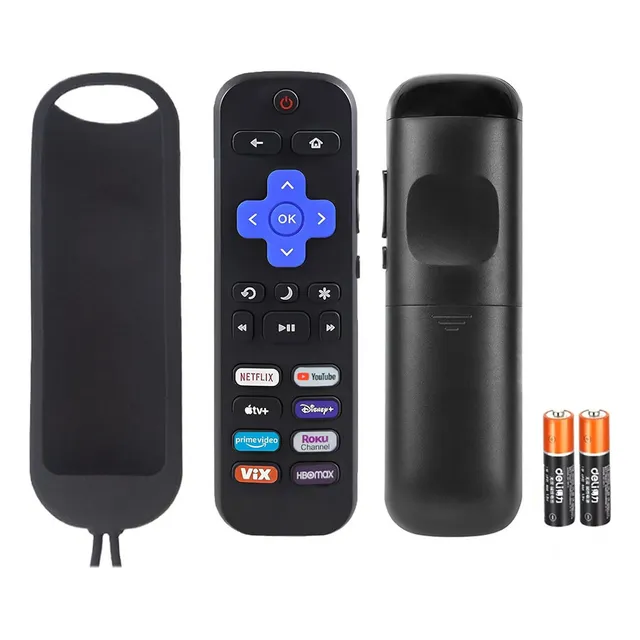 Domoko Control Remoto Compatible Con Roku Tv Tcl Hisense Onn Hitachi Element Westinghouse Philips Jvc Tvs Con 8 Teclas De Acceso Rápido, Con Funda