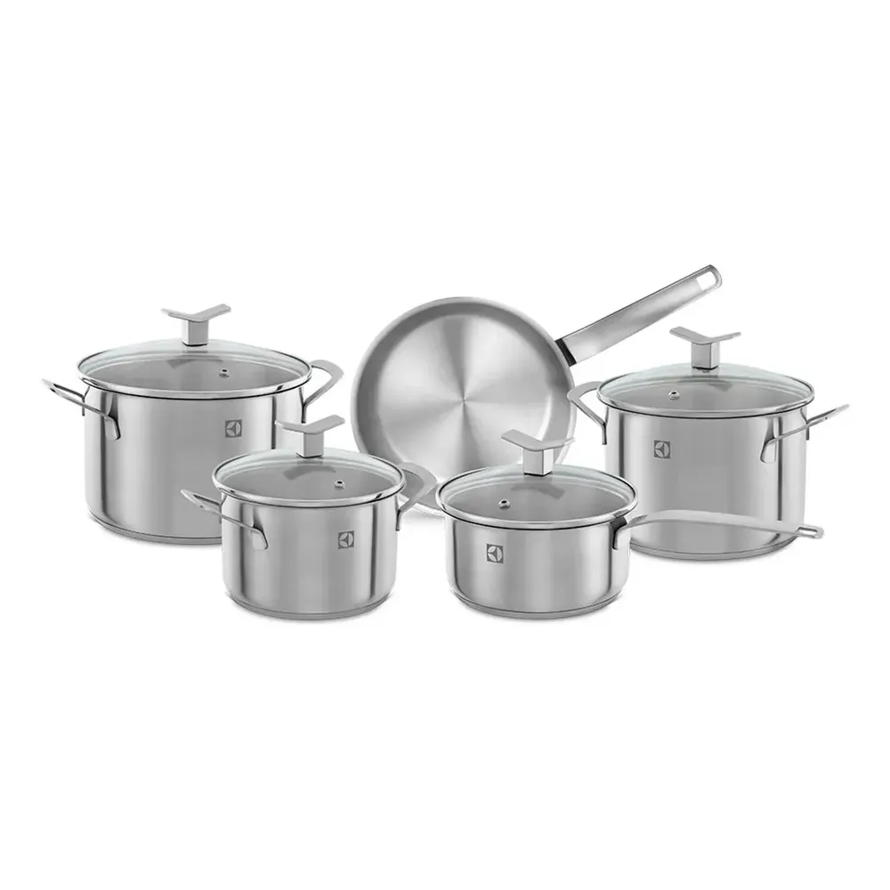 Electrolux Jogo de Panelas em Inox com 5 Peças Design com Fundo Triplo