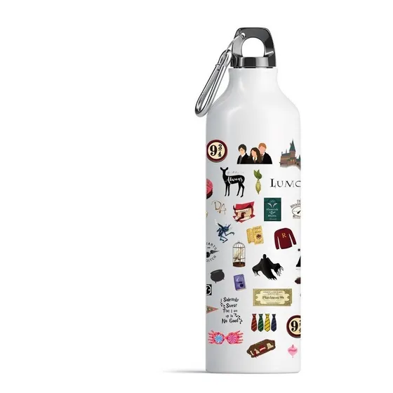 Termo Botella Harry Potter Objetos 750ml, Botella Aluminio