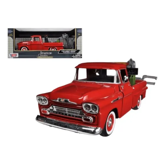 Chevy Apache Fleetside Pickup 1958 Motromax Grua Escala 1/24