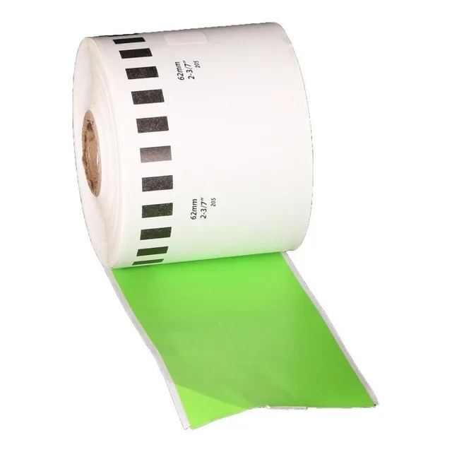 Rollo Etiqueta Brother 62mmx30mt Color Verde Ql800 Ql500 Color Verde limón