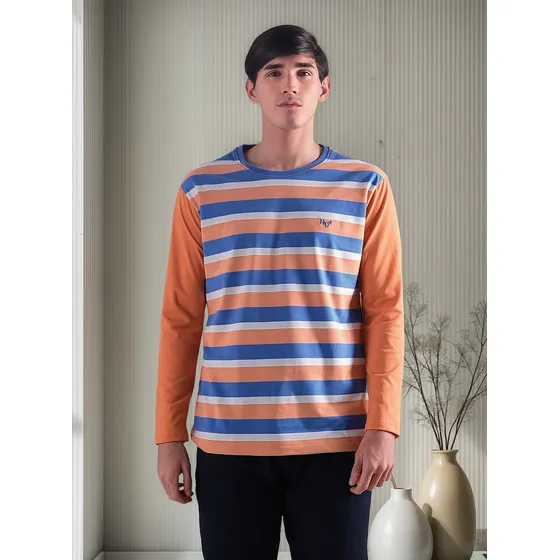 Remera Howard Manga Larga Rayada Hombre