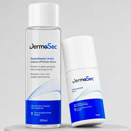Kit Antitranspirante e Neutralizador Antiodor DermoSec para Suor Excessivo Hiperidrose Sudorese Excessiva Mau Odor CC Cecê e Bromidrose Suvaqueira Mau Cheiro Desodorante Tratamento Axilas